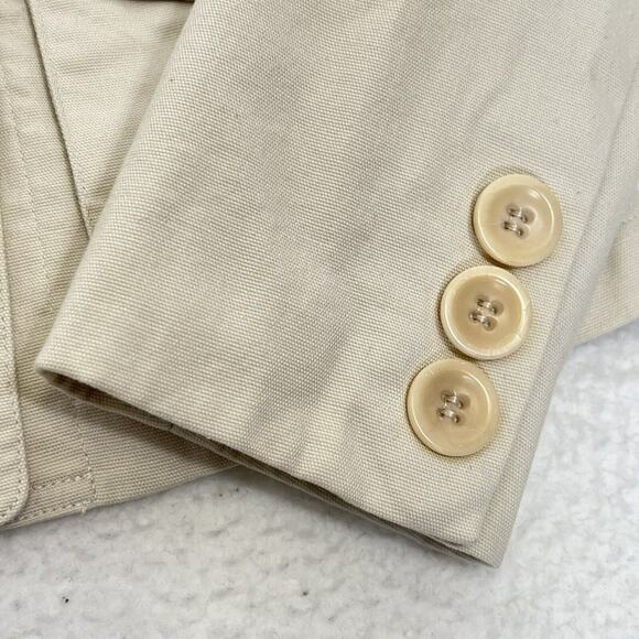 Express Jacket Women's Collared Utility Button Front Cotton Blend Beige Size 10 - Picture 7 of 9